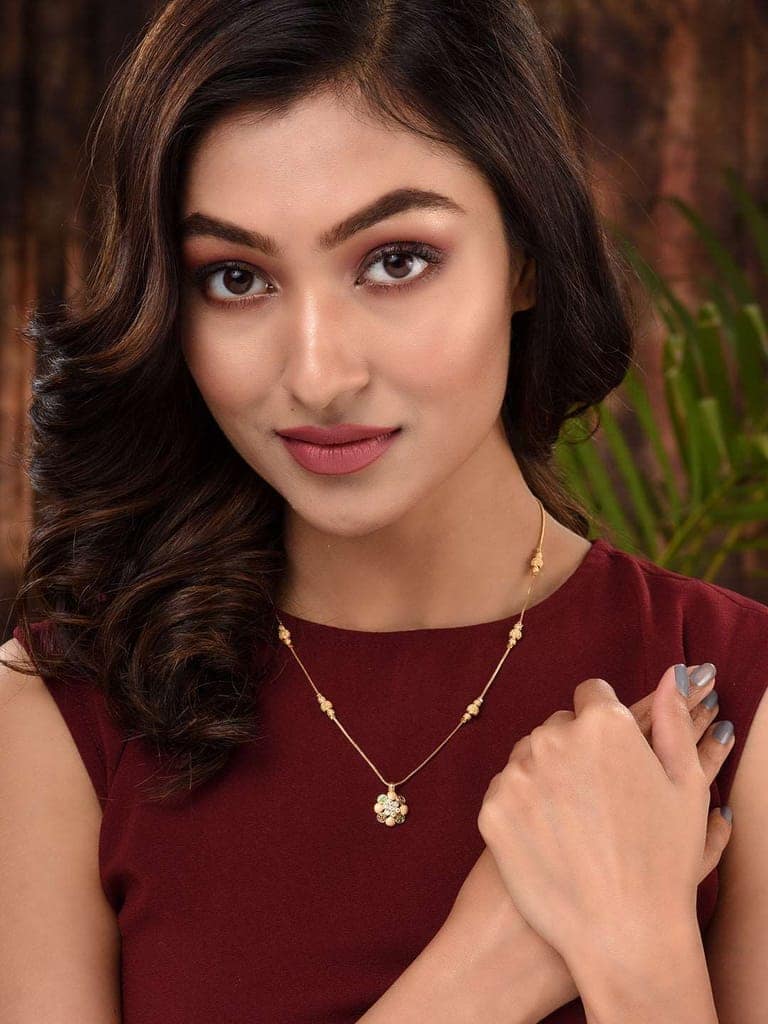 Gold Plated & Beaded Locket Chain Mangalsutra view 3