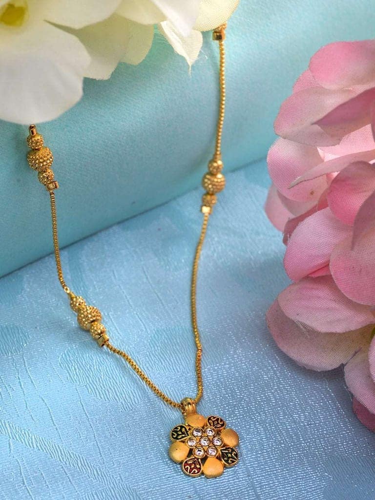 Gold Plated & Beaded Locket Chain Mangalsutra view 6