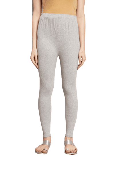 SOFT COLORS Women's Skinny Fit Ethnic Wear Ankle Length Leggings (Light Grey ) view 5