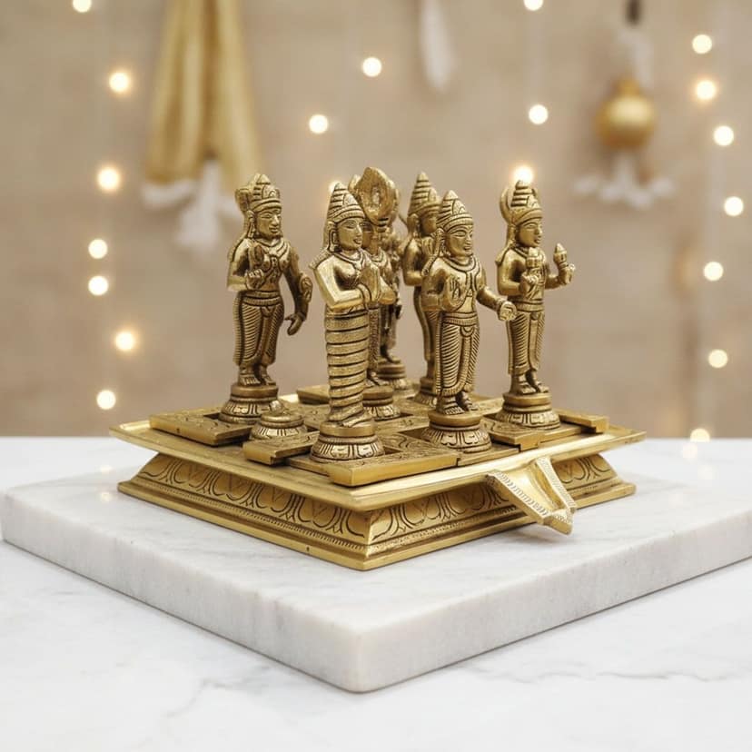 Handcrafted Brass Navagraha (9 Planets) Idol Set | Vastu & Pooja Decor, Height : 7 Inch (BSMAS958 K) view 2