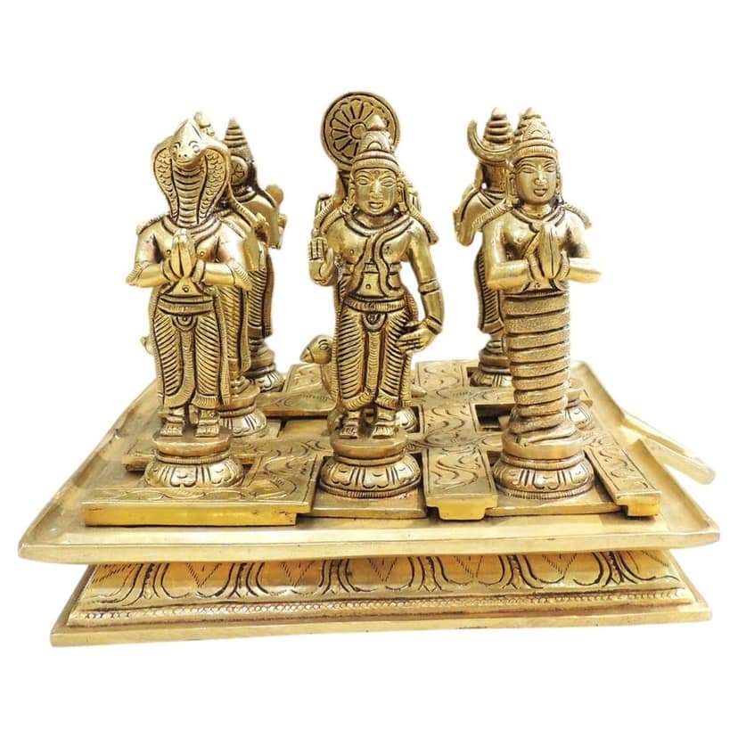 Handcrafted Brass Navagraha (9 Planets) Idol Set | Vastu & Pooja Decor, Height : 7 Inch (BSMAS958 K) view 3