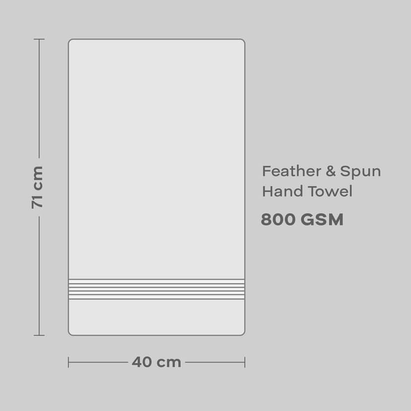 Feather & Spun Hand Towel | Lavender Fragrance | Oeko-TEX® Standard 100 | Anti Microbial | Fade Resistant |Double Needle Stitch | 100% Cotton - 800 GSM | 40 cms x 71 cms (Pure Snow) | Pack of 2 view 7