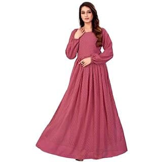 SARINKU Georgette Gown for Women Stylish Western Gown Long Dress