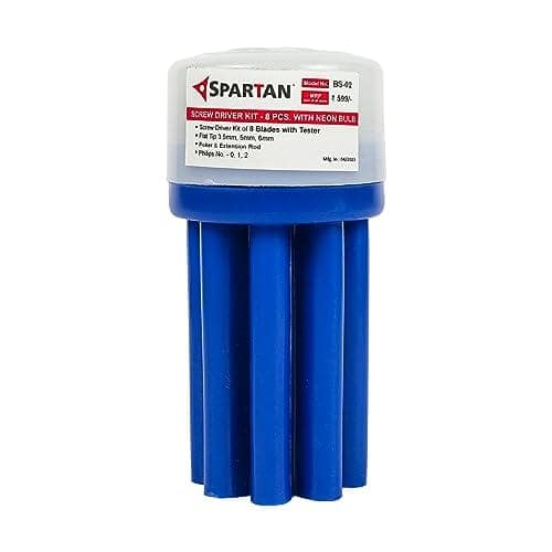 SPARTAN BS-02 8-in-1 Pc Screw Driver Kit With 3 Flat Blades, 3 Phillips Head, 1 Round Poker Bar, Extension Rod| Multi-purpose Tool Set Screwdriver Set (Multicolor) view 3