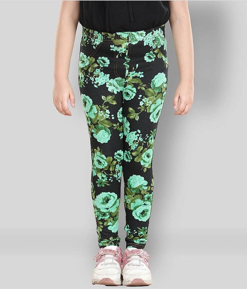StyleStone Pack of 1 Girls Cotton Leggings ( Black )