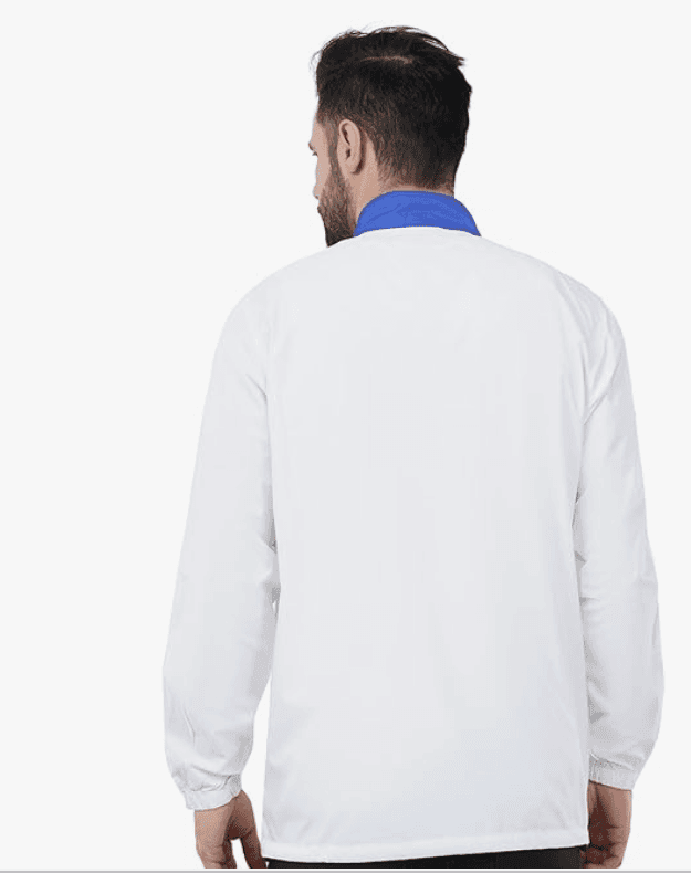 Just Junkies Polyester Men's Solid White Windbreaker Sunprotection Jacket for Bikers, Cycling, Trekking view 2