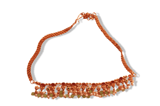 Bridal Gold Plated Traditional Indian Necklace Set With Pearls and Green Stones