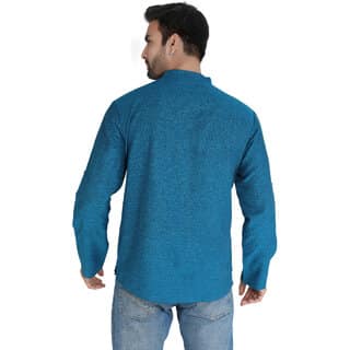 Ecostyle woven long sleeve mens short kurta