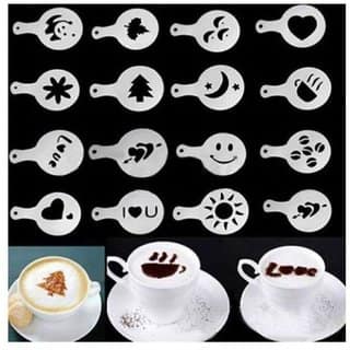 JonPrix 16 Coffee Stencil 16pcs Creative Design Coffee Stencil Coffee Latte's or Hot Chocolate