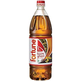 Fortune Premium Kachi Ghani Pure Mustard Oil, 1 L PET Bottle - 1000 mL - One bottle