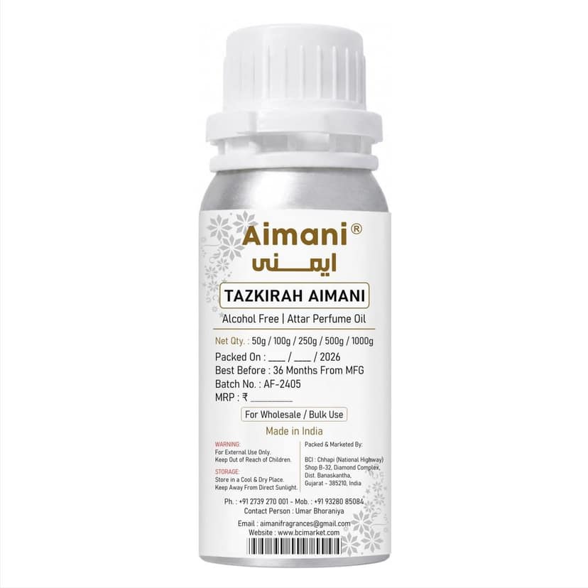 Aimani Tazkirah Perfume Attar Oil 25ml | Long Lasting Alcohol-Free Fragrance | Premium Unisex Attar for Men & Women