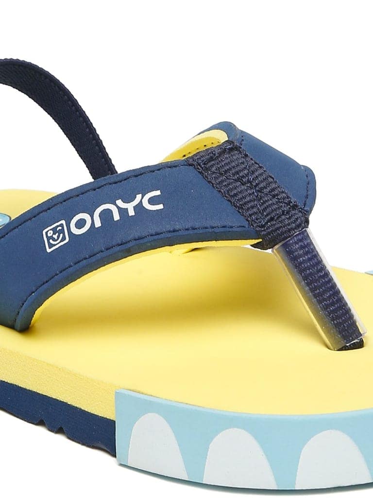 Premium Dino V-Shape Flip-flops With Adjustable BackSupport - Yellow (Unisex) view 2