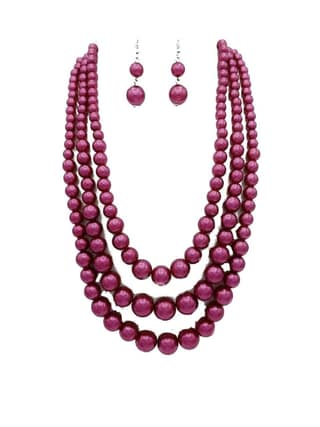 Three Layer Fancy Beads Necklace Set For Women