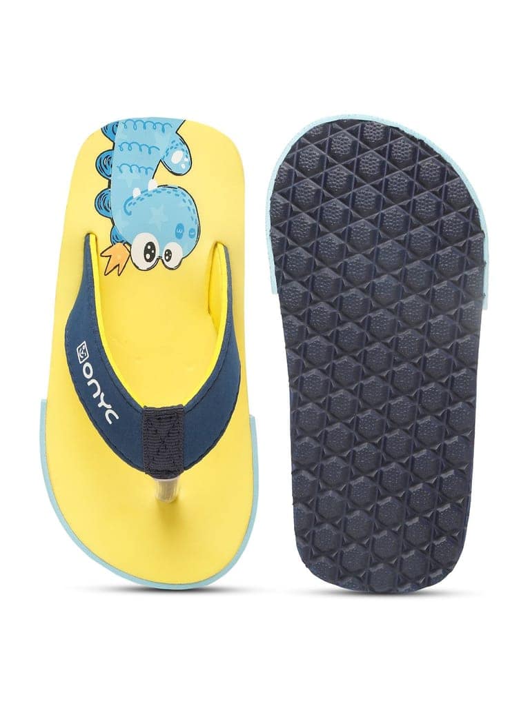 Premium Dino V-Shape Flip-flops - Yellow (Unisex) view 7