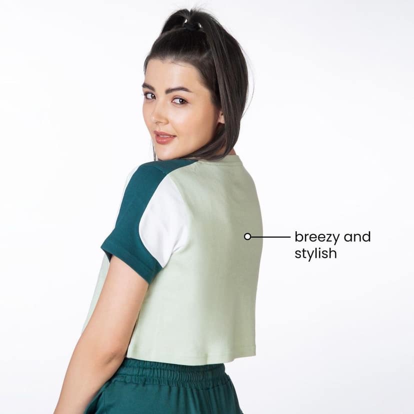 Am-To-Pm Crop Top - Forest Green view 4