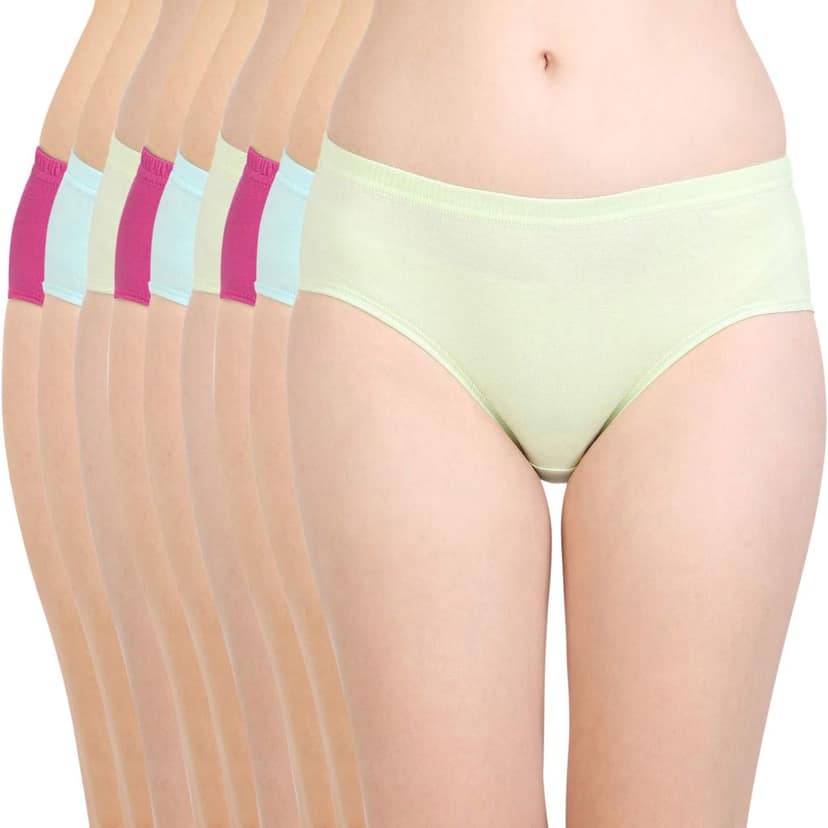 Bodycare women's combed cotton assorted Hipster Panty Pack of 9 ( 2C-D )