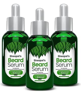 Sheopals Beard Growth Serum for Men with 3X Redensyl – Fast Beard Growth Serum for Thicker, Fuller & Patchy Beard – Fills Beard Patches & Boosts Growth | Ultra-Light & Quick Absorbing – 35ml (3packs)