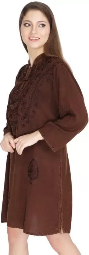 Women's Plus Size Tunic Tops Summer Long Sleeve Round Neck Blouses-Dress Ruffle Flowy Up T Shirts view 2