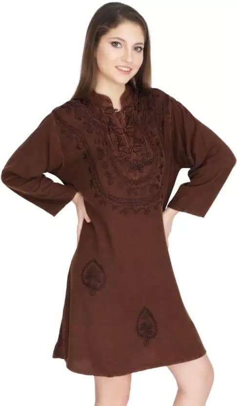 Women's Plus Size Tunic Tops Summer Long Sleeve Round Neck Blouses-Dress Ruffle Flowy Up T Shirts view 3