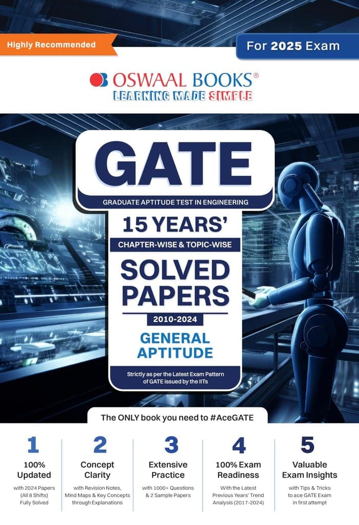 Oswaal GATE 15 Years' Chapter-wise & Topic-wise Solved Papers 2010 to 2024 | General Aptitude | For 2025 Exam Oswaal Editorial Board