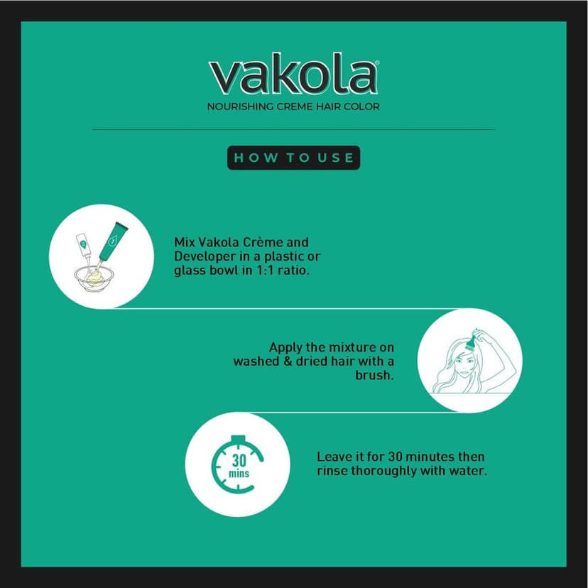 Vakola Permanent Hair Color - Flame Red, 100ml | 100% Grey Coverage | With Almond Oil & Aloe Vera | Smooth & Long-Lasting Shine view 4