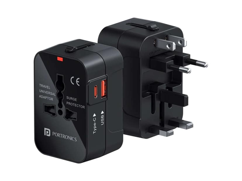 Portronics Juicemate 3 Universal Travel Adapter with 6A AC Socket Output,Universal AC Socket, All in One International Travel Fast Charging Adapter