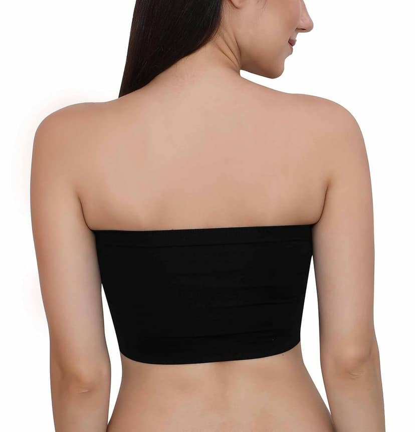 Chintels Women's Girl's Spandex Removable Padded & Non Wired Seamless Tube Bra Pack of 1 view 4