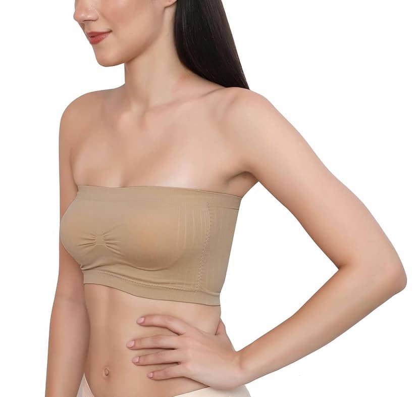 Chintels Women's Girl's Spandex Removable Padded & Non Wired Seamless Tube Bra Pack of 1 view 9