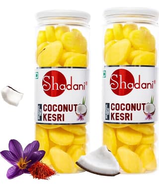 Shadani Coconut kesri Hard Candies 225 gm Pack of 2