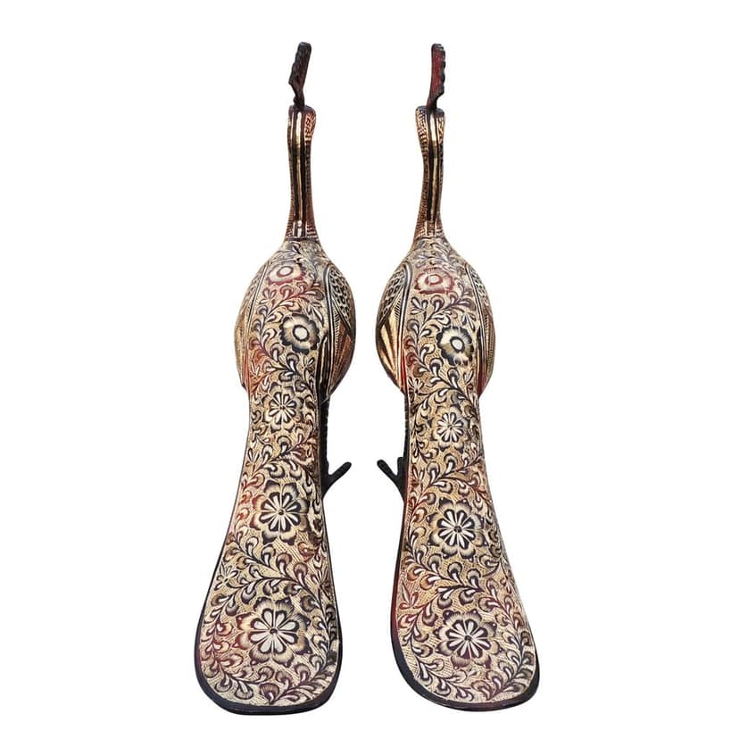 Designer Brass Peacock Pair Showpiece � Ethnic Home Decor, Height : 16.5 Inch (ANMAS251 E) view 3