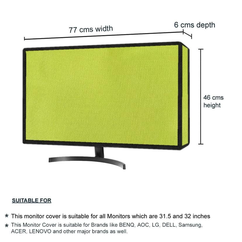 PalaP Super Premium Dust Proof Monitor Cover for BENQ 32 inches Monitor (Green) view 3