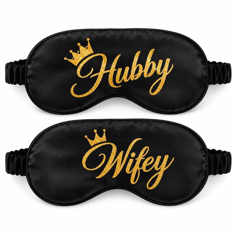 Hubby & Wifey Couple Sleeping Mask Set view 2