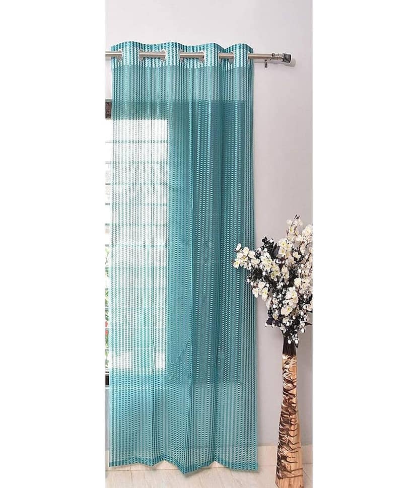 Panipat Textile Hub Others Semi-Transparent Eyelet Window Curtain 7 ft Single -White