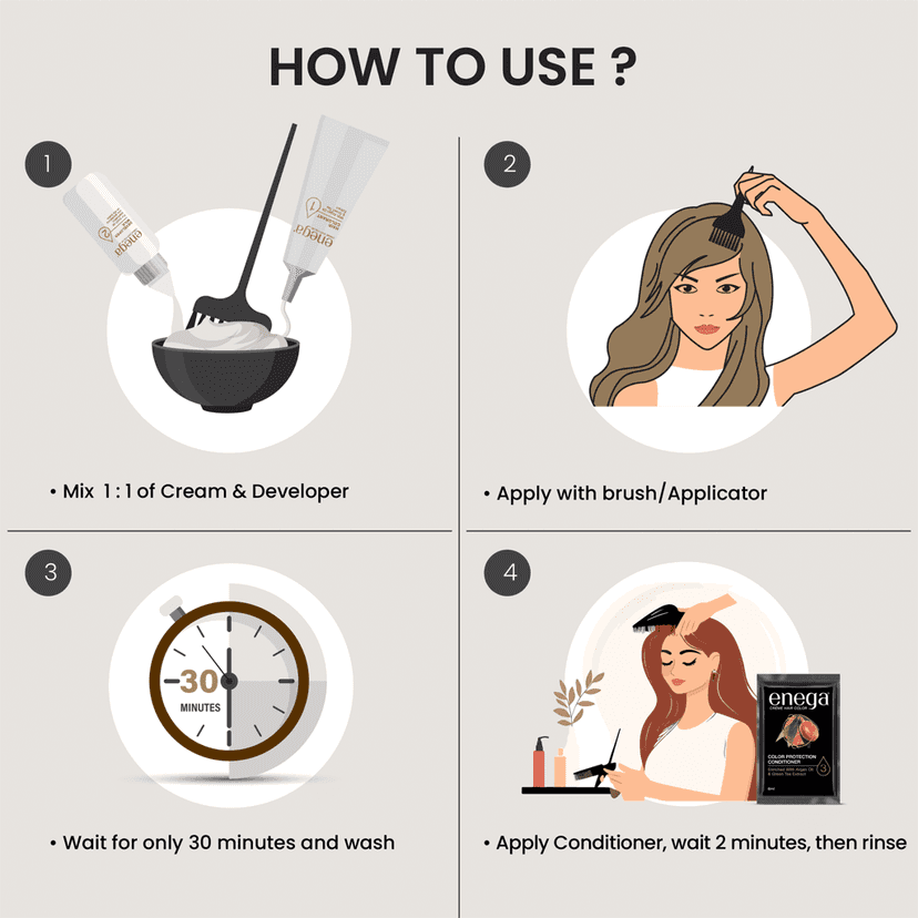 Enega Copper Red Hair Color Cream120ml | No Ammonia | With Argan Oil & Green Tea Extract | Nourishing & Long-Lasting view 8