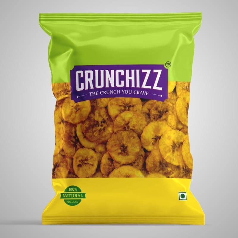 CRUNCHIZZ Authentic Kerala Style Yellow Banana Chips I Traditional South Indian Recipe I No Artificial Additives I Perfect Munchy Bites I Pack of One I view 5