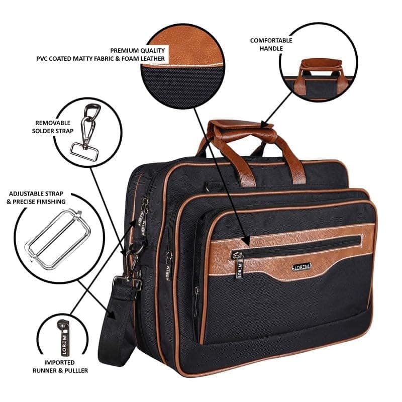 LOREM 28L Messenger Bag For Men - Faux Leather view 4