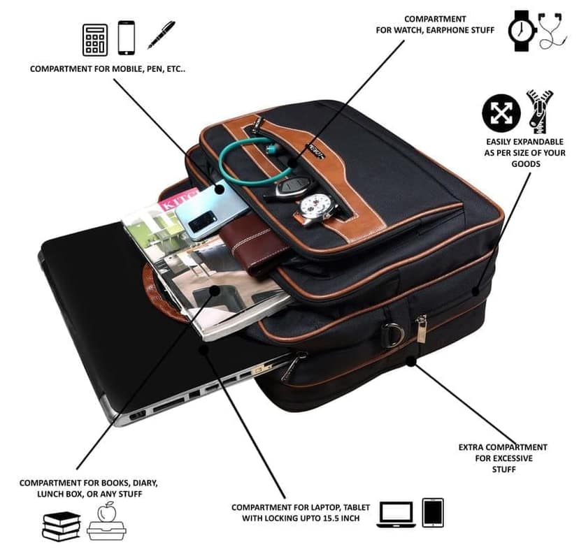 LOREM 28L Messenger Bag For Men - Faux Leather view 5