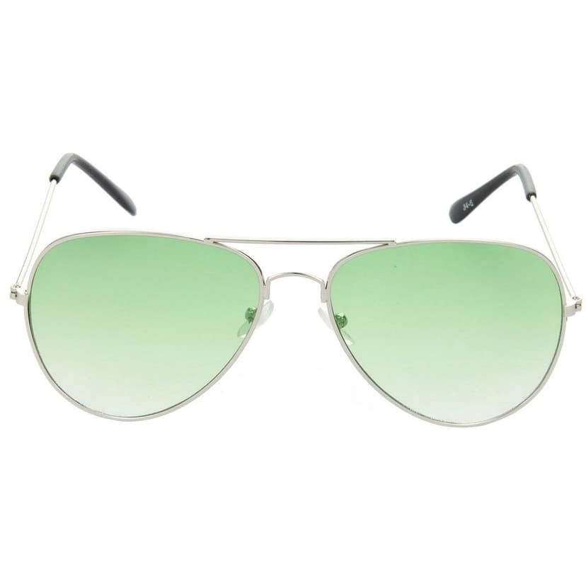 HRINKAR Men Women Boys & Girls Pilot & Rectangular Sunglasses Silver & White Frame, Green & Grey Lens (Medium) Pack of - 2 view 2