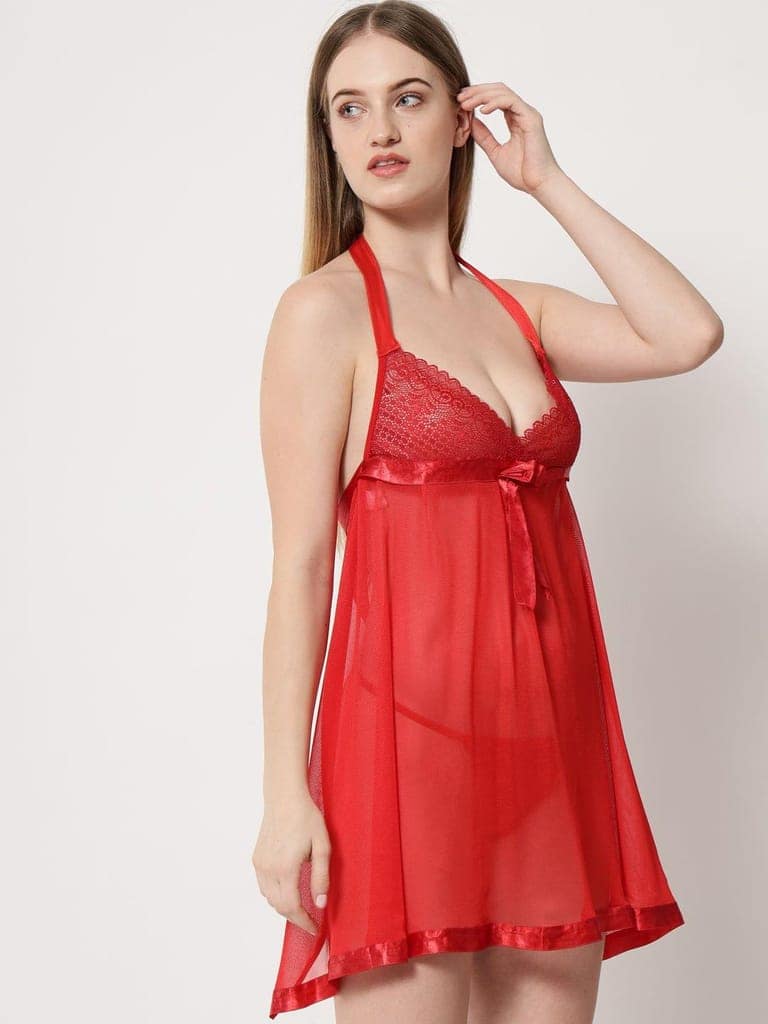 Klamotten Women's Sheer Babydoll Dress B44Rd view 5