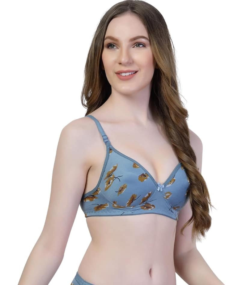 ADORNSTAR Women's Cotton Padded Floral Print Non-Wired Full Coverage Bra view 6