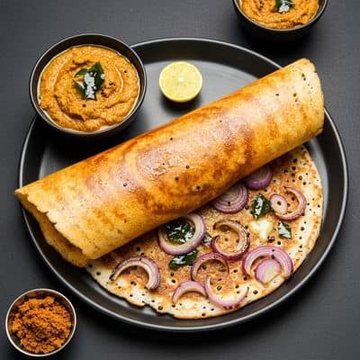 Onion Ghee Podi Dosa