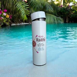 Rakshabandhan Gifts for Brother Rakhi Quote LED TEMPRETURE Water Bottle with Designer Rakhi Logo - Gift for Brother, Raksha Bandhan Gifts, Best Rakhi Gifts for Brother view 3