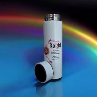 Rakshabandhan Gifts for Brother Rakhi Quote LED TEMPRETURE Water Bottle with Designer Rakhi Logo - Gift for Brother, Raksha Bandhan Gifts, Best Rakhi Gifts for Brother view 6