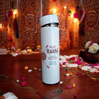 Rakshabandhan Gifts for Brother Rakhi Quote LED TEMPRETURE Water Bottle with Designer Rakhi Logo - Gift for Brother, Raksha Bandhan Gifts, Best Rakhi Gifts for Brother view 9