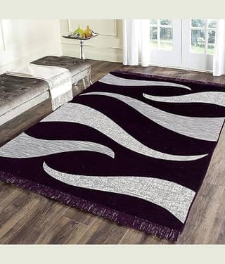 RADECOR Purple Chenille Carpet Others 5x7 Ft