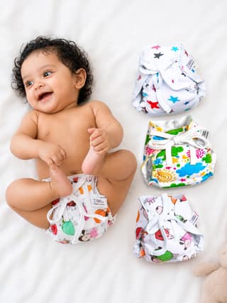 superbottoms Premium DryFeel Baby Langot 0-6 months l 100% Cotton Modern Baby Nappy l Mess-free Langot with Gentle Elastics l Super DryFeel Top Layer l Diaper-free Time Essential | 3 Pack superbottoms Premium DryFeel Baby Langot 0-6 months l 100% Cotton