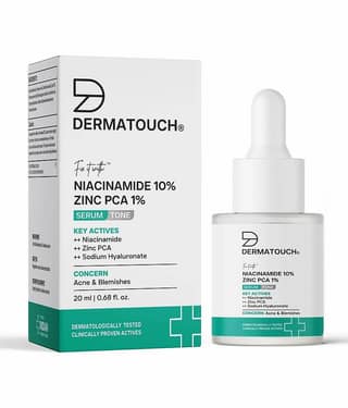DERMATOUCH Niacinamide 10% + Zinc PCA 1% Serum for Men & Women - Face Serum for Acne, Blemishes & Oil Control / Suitable for All Skin Types 20ml