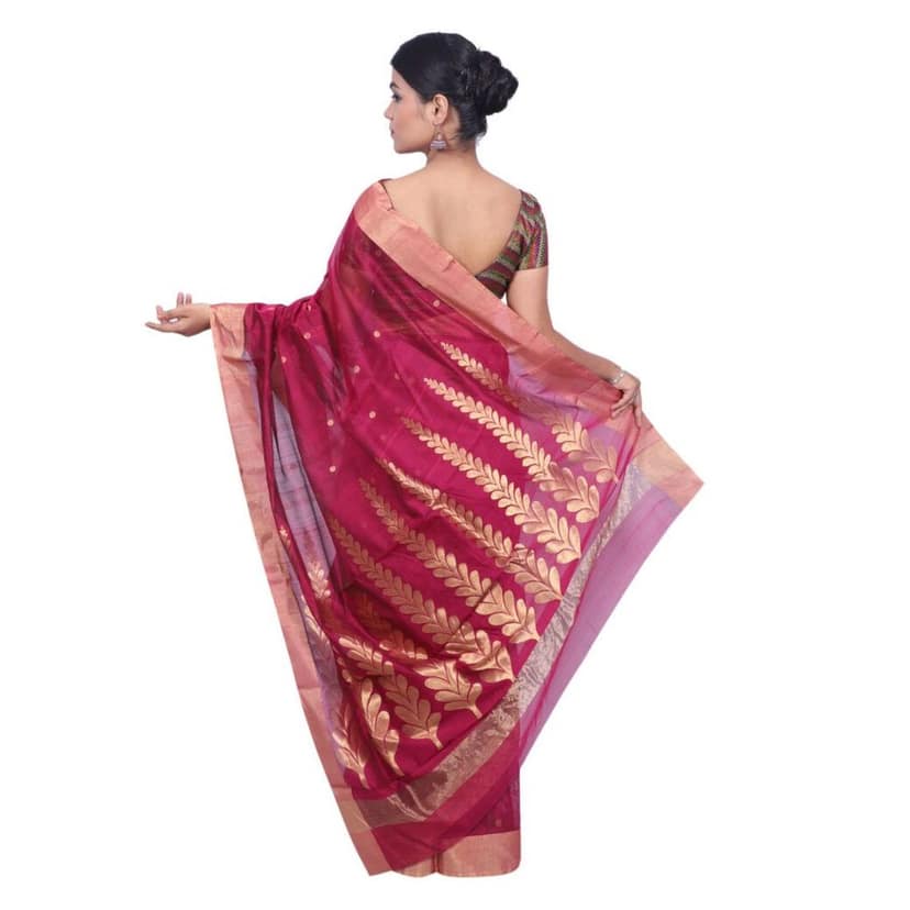 HANDLOOM CHANDERI SAREE- MERCERISED(COTTON+SILK MIX) WITH BLOUSE (SKU - 1SC101051220 SAREE- 67) view 2