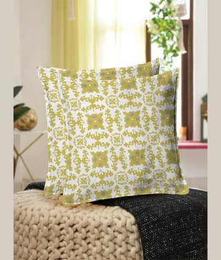 Houzzcode Pack of 2 Yellow Pillow Cover