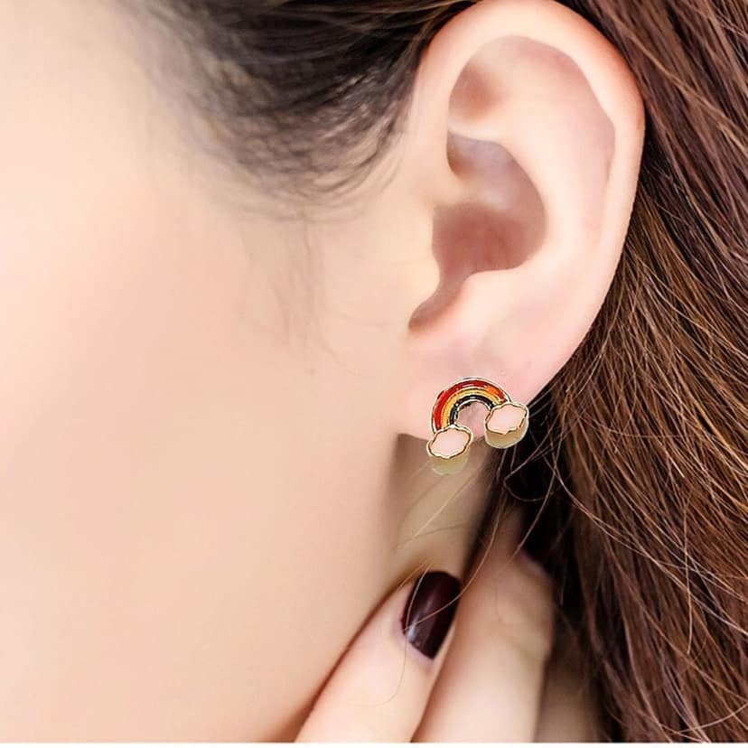 Jewelryklub Combo Set Of 7 Pairs Celebrity Inspired Latest Trendy Stylish Rose Gold Plated Pearl Stud Earrings for Women and Girls (Design 6) view 5